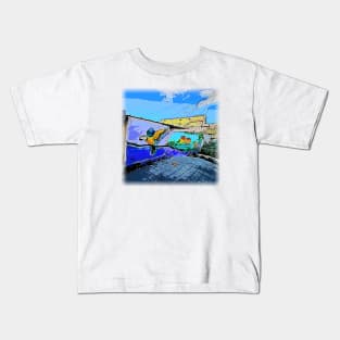 parrot, Mural, oil painting Kids T-Shirt